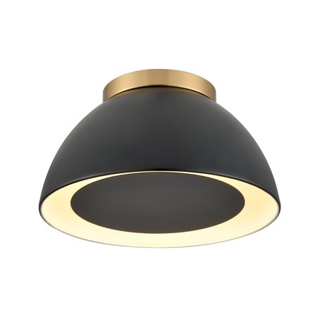 Elk Showroom Pelham 10'' Wide 2Light Flush Mount, Satin Brass with Matte Black 52323/2